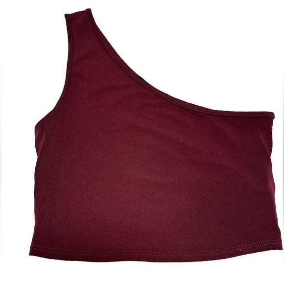 Forever 21 One Sleeve Crop Top Size S Wine - Picture 1 of 2